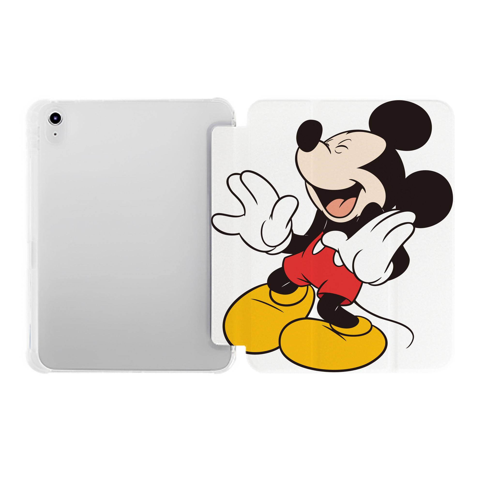 （画像用） ミッキーマウス Mickey Mouse IPad ケース ペン収納付き 三つ折りスタンド PUレザー×シリコン 対応機種9.5/10.5/10.9インチ